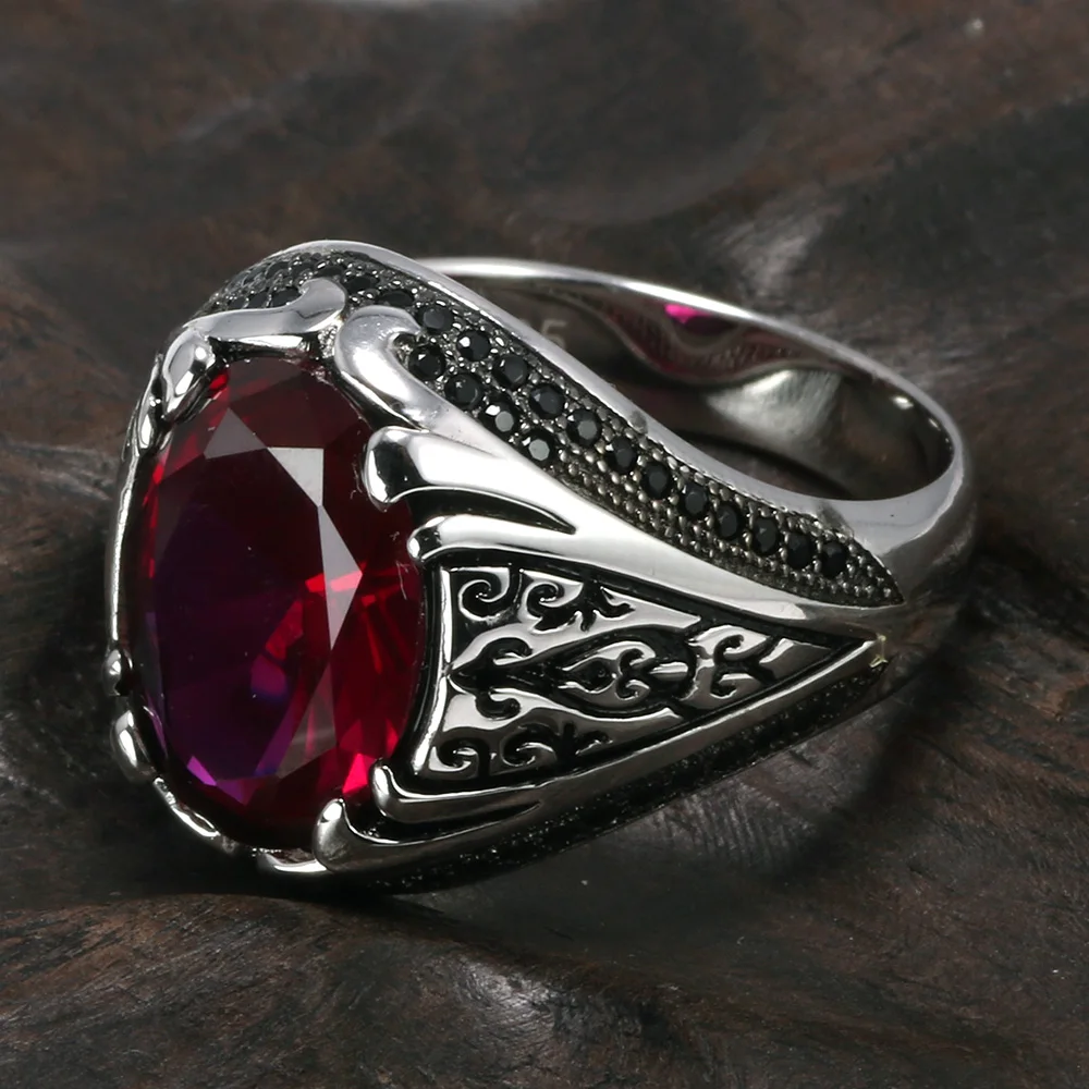 Comprar Anillos de plata 925 garantizados de lujo de joyería turca para hombres y mujeres con piedra de circonio anillos Retro Vintage en Fijne sirenen