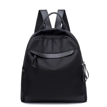 

110618 new hot lady black nylon travel backpack student schoolbag
