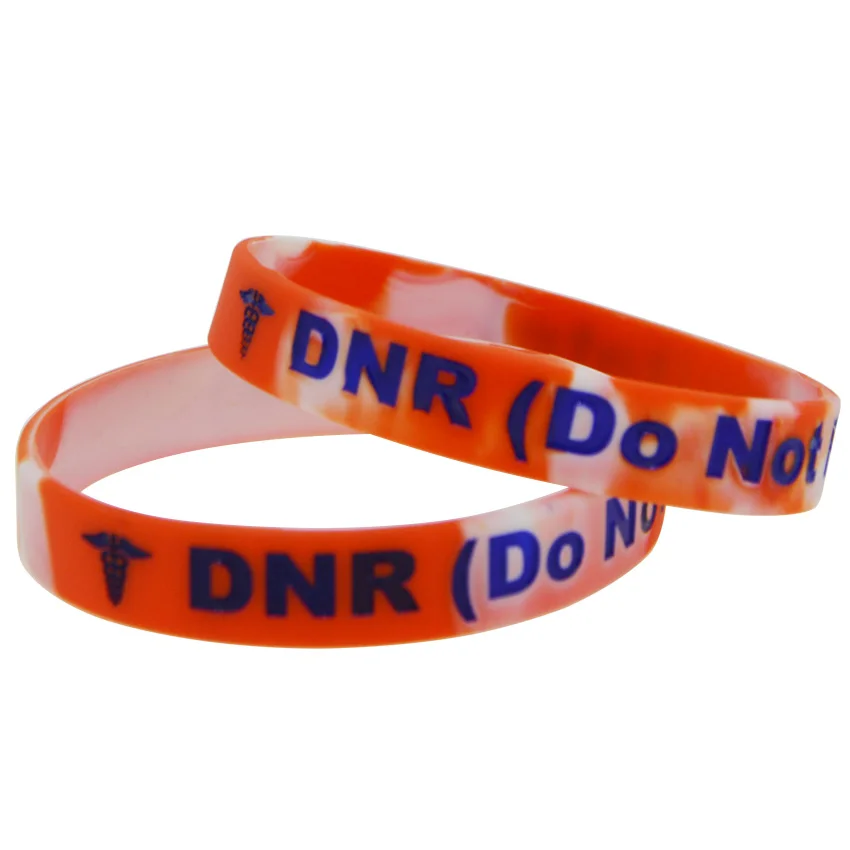 1 шт. DNR не реанимировать силиконовый браслет для взрослых Размер браслет с сигналом вызова медицинской помощи для аварийного украшение в классическом стиле