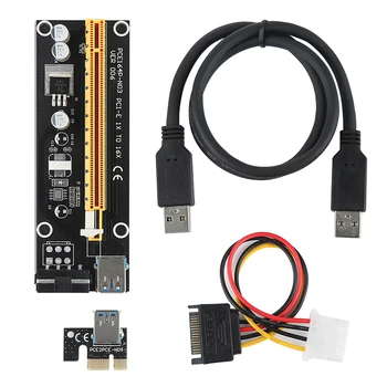 

New PCI-E Express 1x To 16x Extender Riser Card Adapter USB 3.0 with 15pin to 4PIN Power SATA Cable For BTC mining device
