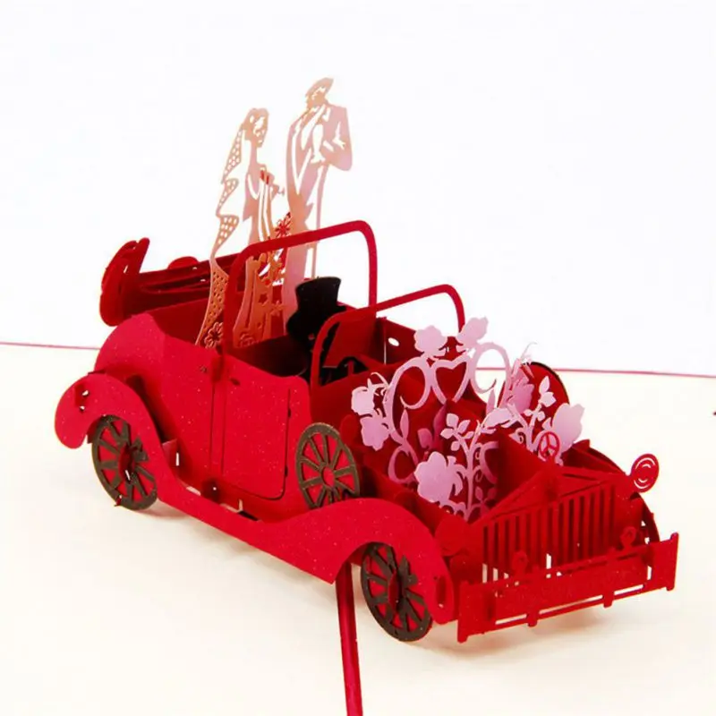  3D Ring Pop up Wedding Invitations Romantic Handmade Valentine's Day for Lover Postcard Greeting Gi - 32977355953