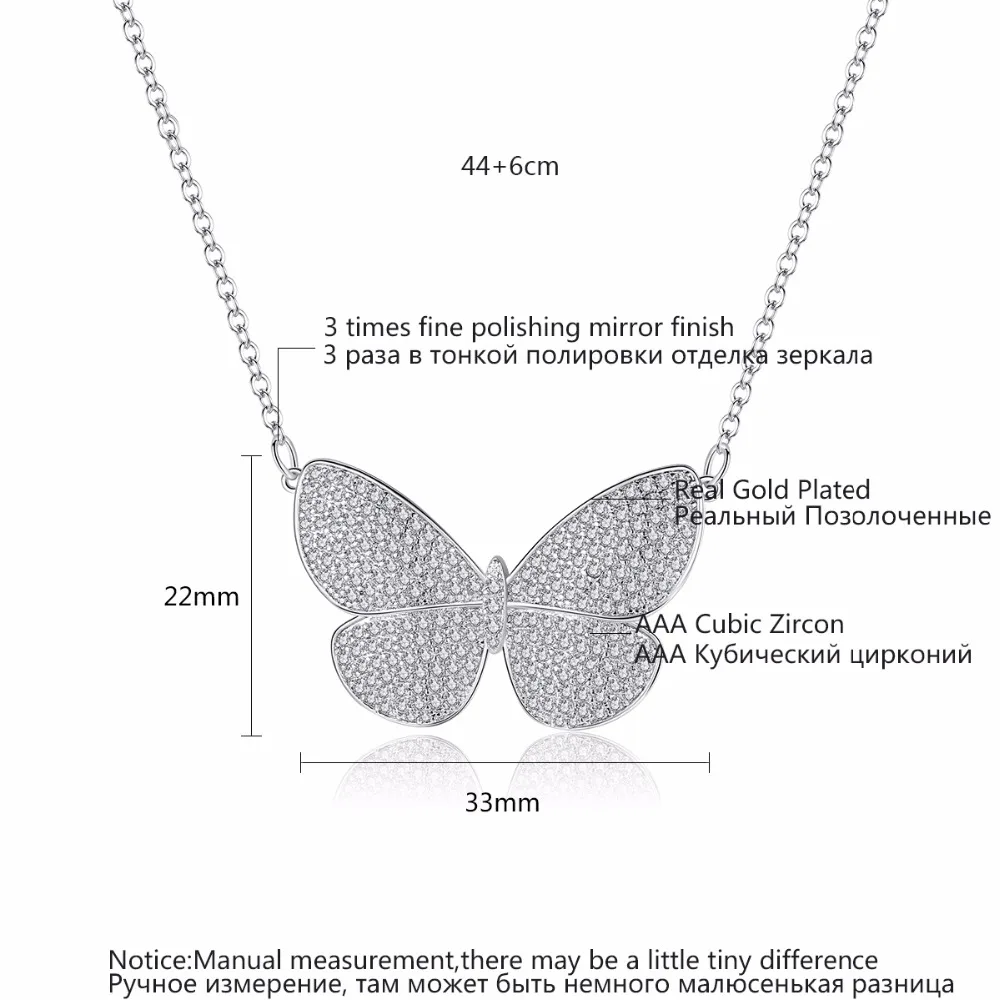 LUOTEEMI ожерелье с подвеской в виде бабочки, миниатюрный камень CZ, инкрустированное звено цепи, ожерелье s, женская одежда, аксессуары, ювелирное изделие, колье для женщин