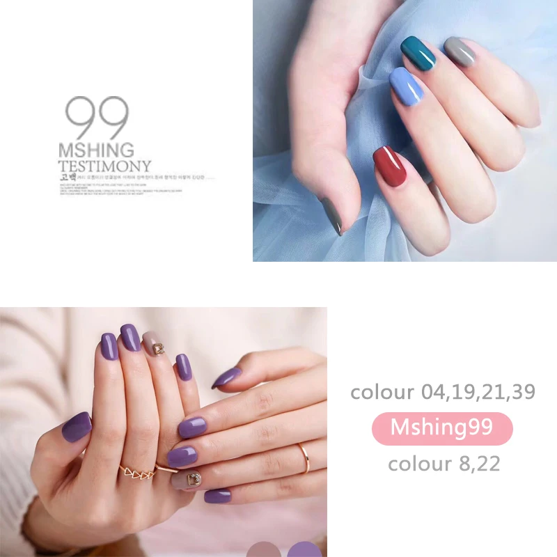 Mshing99 7ml Gel Polish Set All For Manicure Semi Permanent Vernis top coat UV LED Gel Varnish Soak Off Nail Art Gel Nail Polish