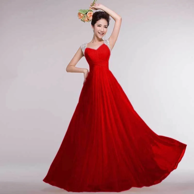 Red-Shoulder-Straps-2014-Long-Party-Dresses-Rhinestone-Pleated-Chifon-Prom-Dress-2014-Pink-Custom-Long-Lace