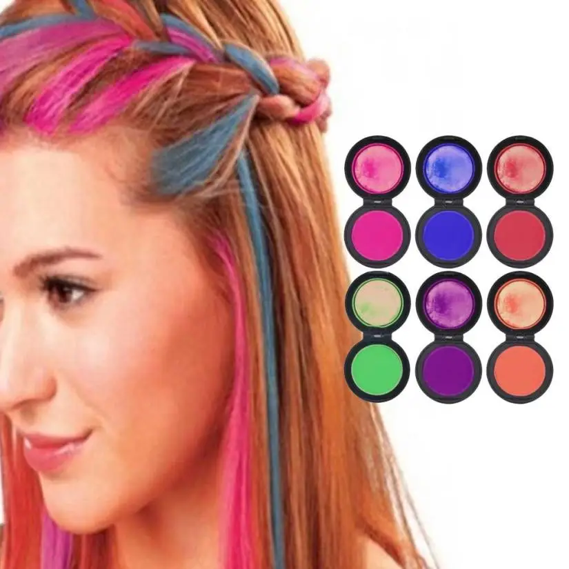 

6 Color Fashion Hair Powder Colors Hair Dye Temporary Hair Chalk Powder SP08 Drop Shipping