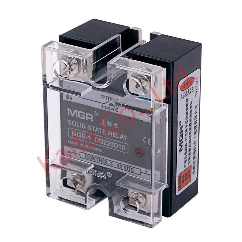 

Mager SSR-10A DC-DC MGR-1DD220D10 Single Phase Solid State Relay input 3-32VDC output 5-220VDC Control current 5-25mADC