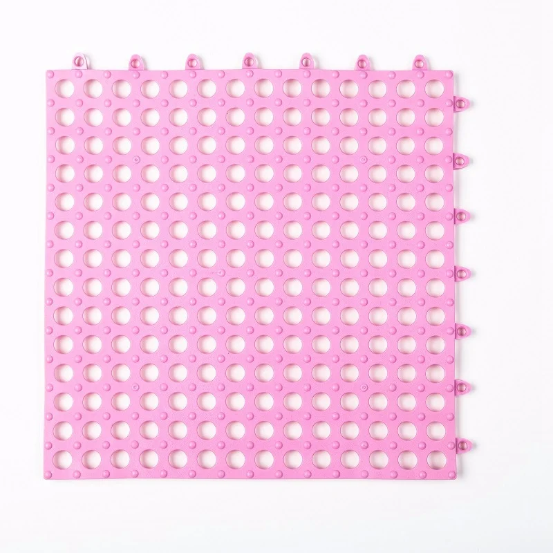 ПВХ коврик для ванной, безопасный нескользящий самодельный сшитый коврик для кухни ванной, непромокаемый сливной коврик для ног, коврик для душа, коврик для ванной, 29,5x29,5 см - Цвет: Pink