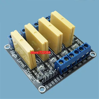 

4 channel solid state relay module High level 5A trigger DC control DC 3-32V load 5A PLC automation equipment control