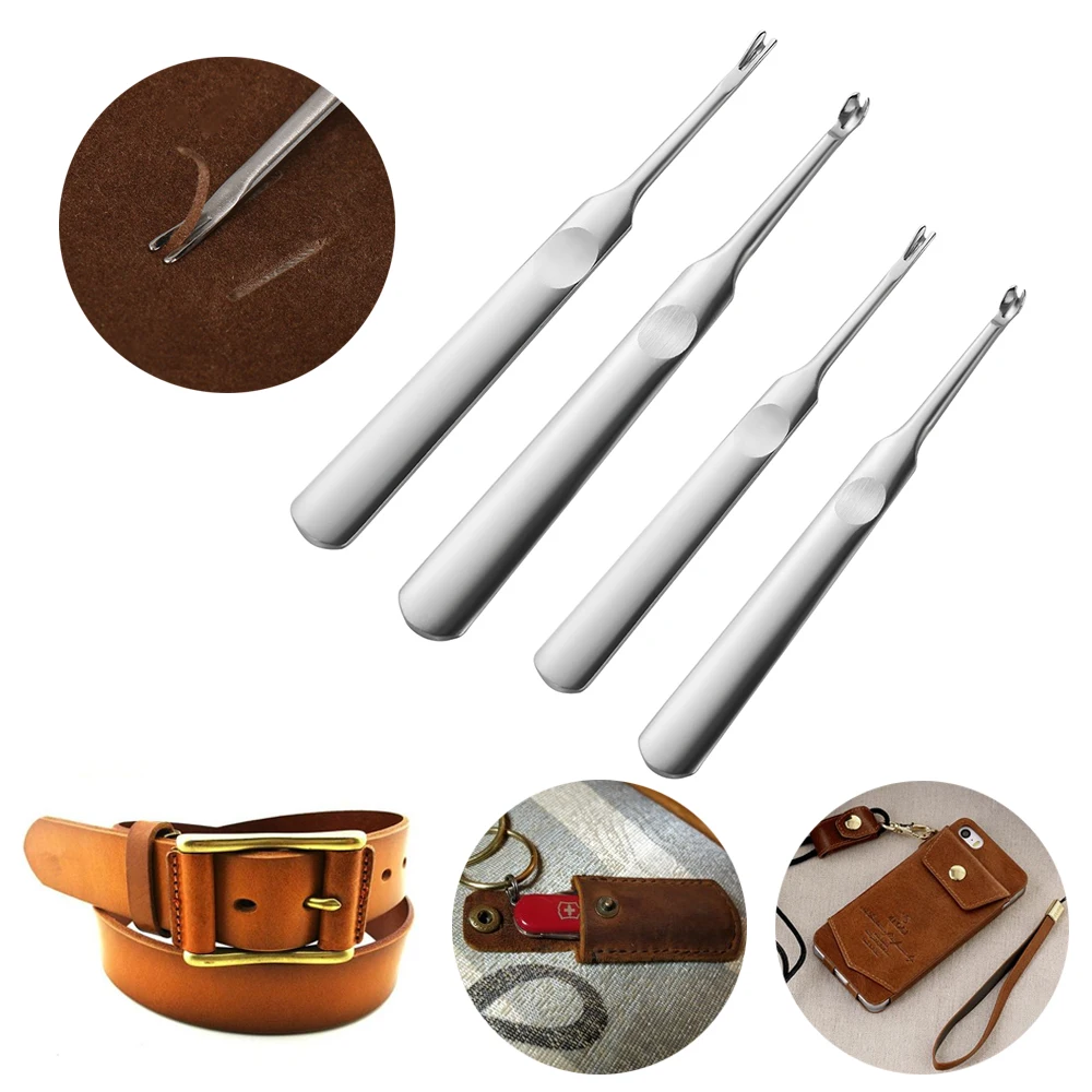 

2PCS/ Leather Stitching U+V Shaped Skiving Tool Groover Punching Tool Kit Leathercraft Hole Puncher Edge Beveler Tool Kit