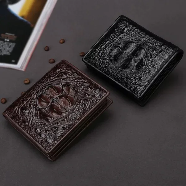 Вертикальный дизайн натуральная кожа аллигатора мужской короткий кошелек