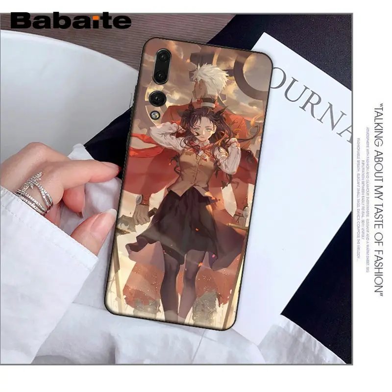 Умный чехол Yinuoda Fate Stay Night Rin Tohsaka & Archer черный мягкий для телефона Huawei P20 Por P10 Plus P9 Mate