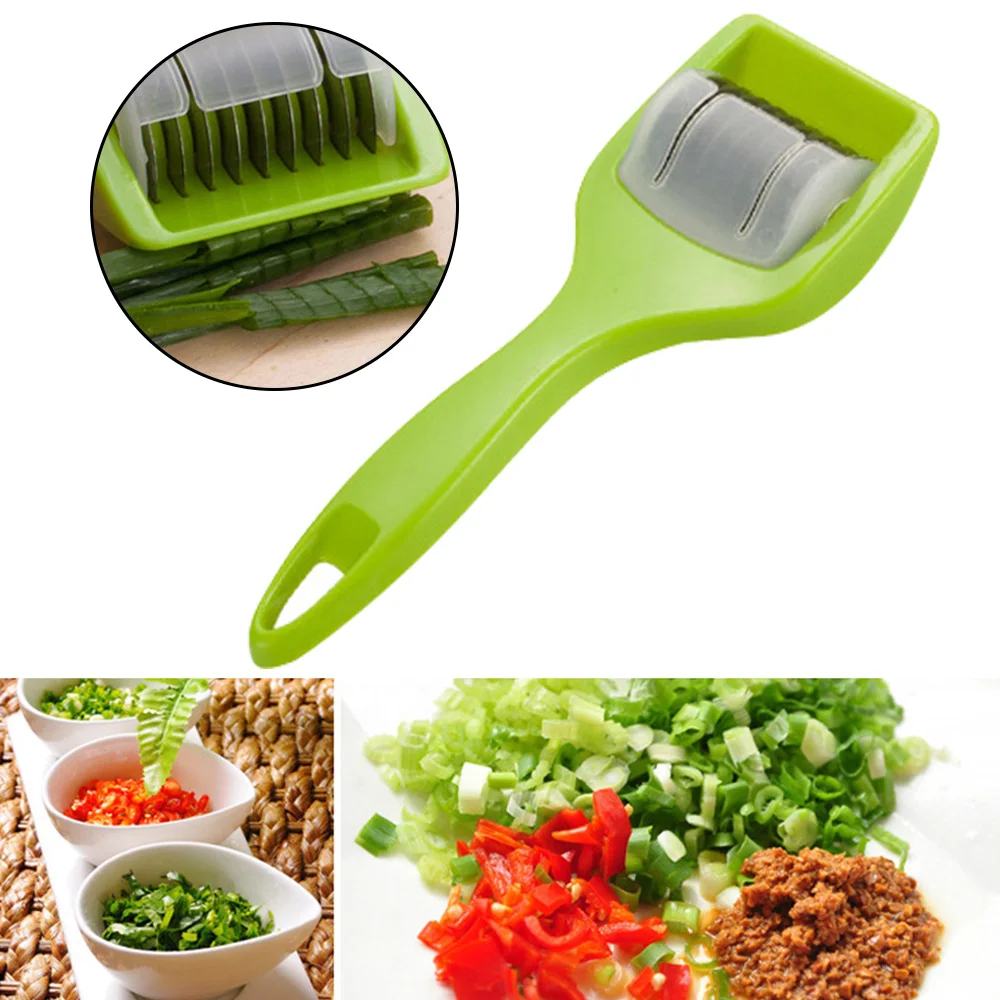 Multi-purpose Vegetable Slicer Cutter Green Onion Chopper Roller Blade Shredder 