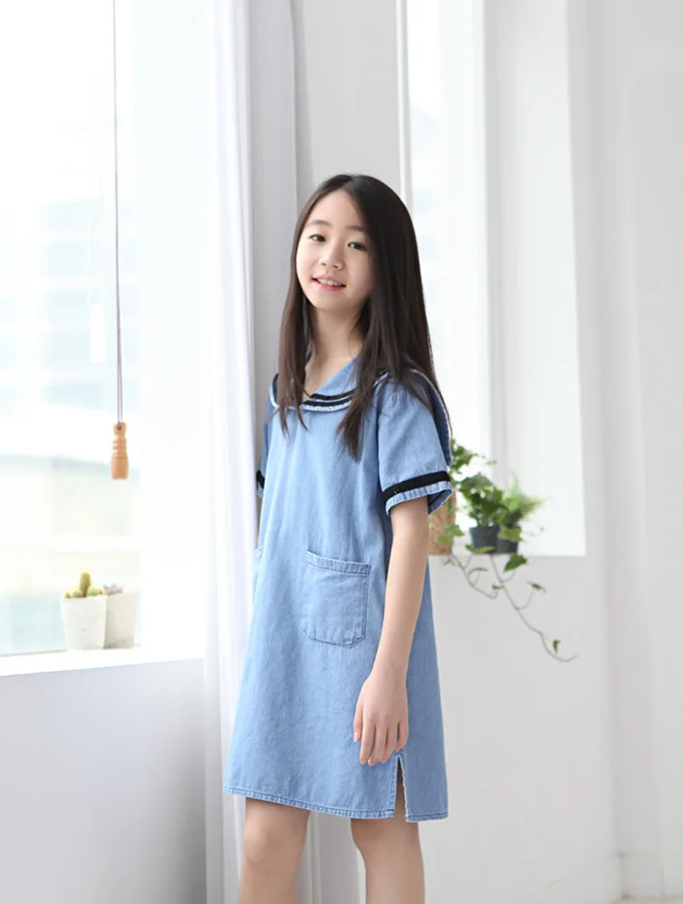 pockets jeans kids dresses for girls children clothing 2017 new spring summer denim big little girls school dresses princess top 5 6 7 8 9 10 11 12 13 14 15 16 years old little big teenage girl denim dresses for girls (14)