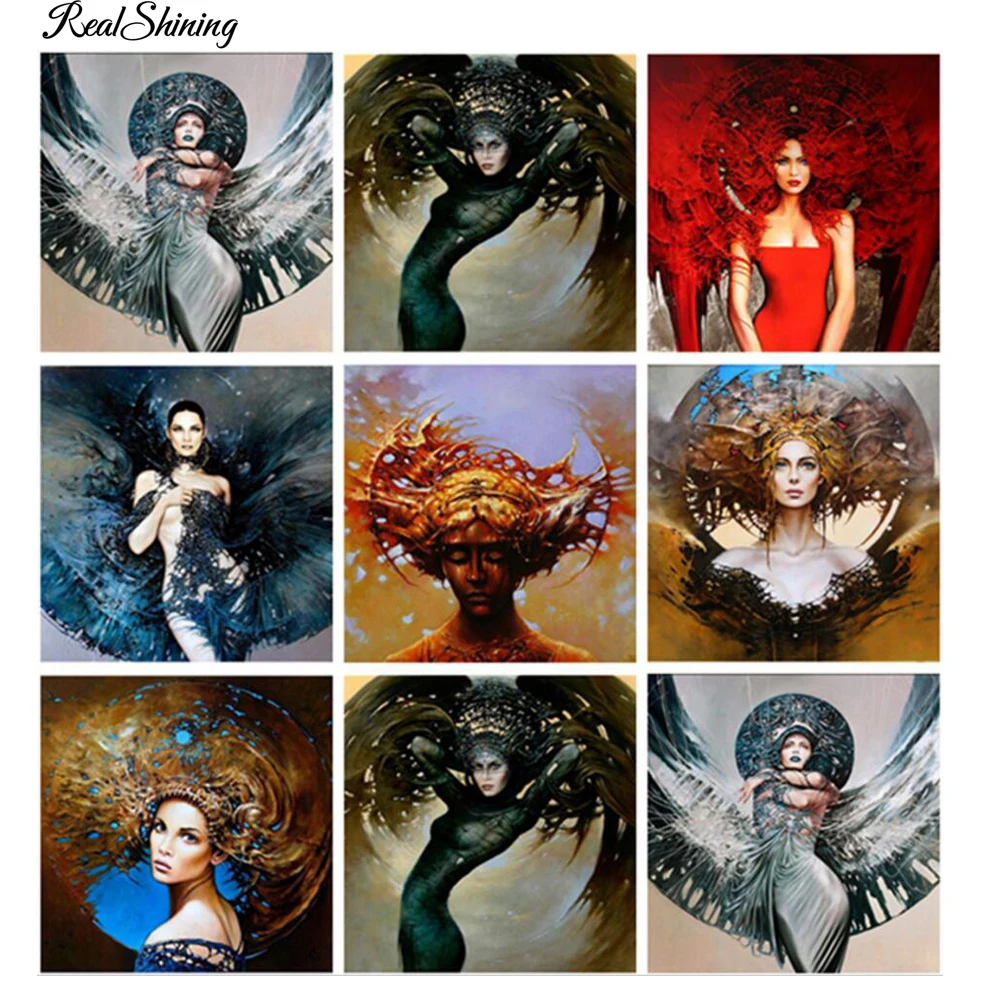 

REALSHINING Sexy Woman Full Square Diamond painting Cross Stitch Diamond Embroidery 5D Diy European Mosaic Rhinestones DE130