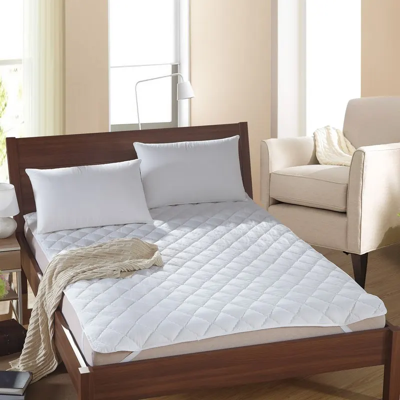 

White Quilted Mattress Covers Protector Pad Sanding Protective Cover Elastic Bandage Quilting Fitted Sheet Linen