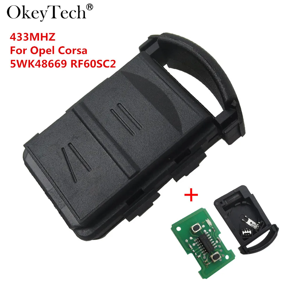 Okeytech 2 кнопки дистанционного ключа 433 МГц для Vauxhall Opel Corsa C Meriva Tigra комбо Ван 5WK48669