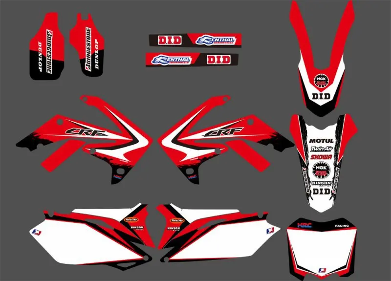 Графический задний план наклейки и наклейки для Honda CRF250R 2010 2011 2012 2013 CRF450R 2009-12 CRF 250 250R 450 450R CRF250 CRF450