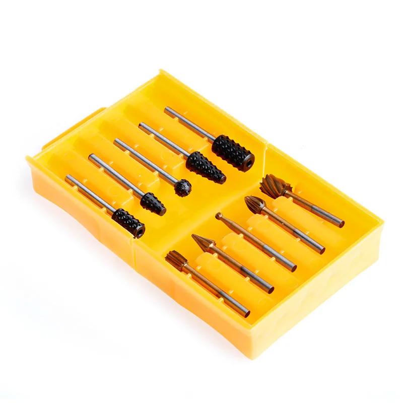 

10PC Engraving Cutter Wood Tool Electric Grinding Head Polishing Rotary File Kit