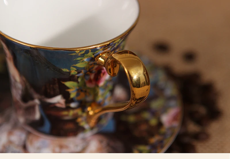 Европейский двор Рисунок Живопись костяного фарфора наборы кофейных чашек креативные кружки из фарфора чайная чашка послеобеденный чай вечерние домашний декор свадебные подарки
