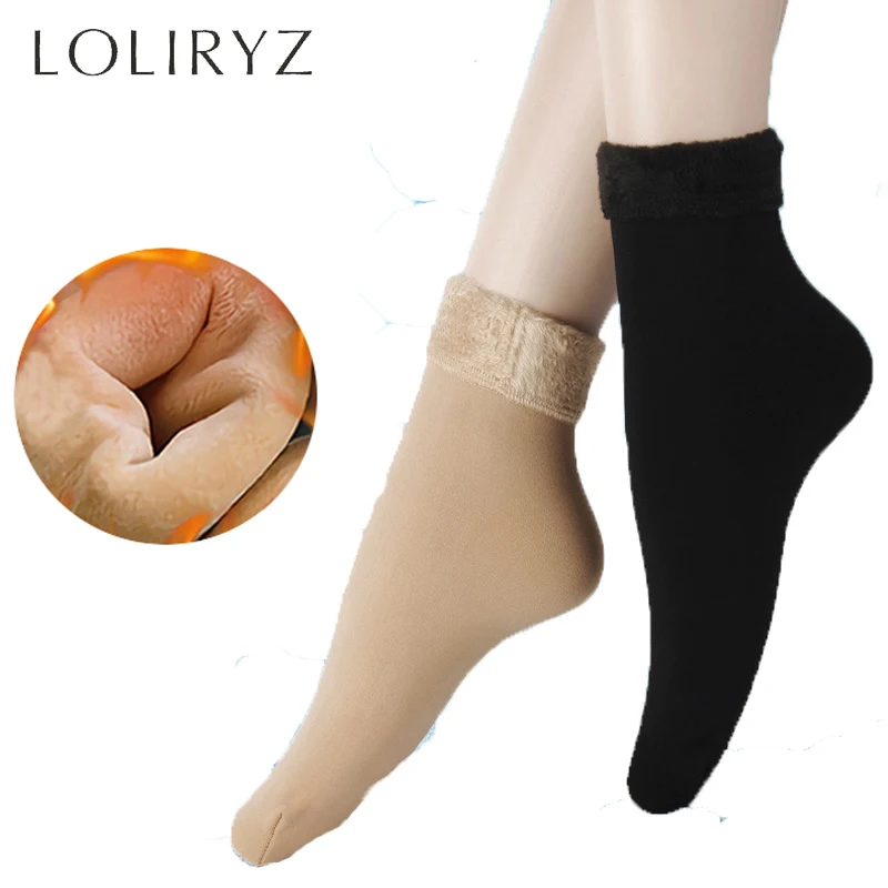 

Ladies Socks Woolen Thick Women Autumn Winter Home Warm Floor Women Mid-calf Length Socks