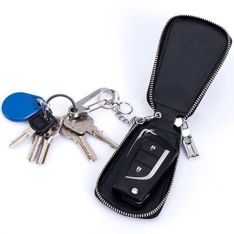 Кошелек для ключей от автомобиля из натуральной кожи, мужской держатель для ключей, органайзер для ключей, женский брелок на молнии, чехол для ключей, сумка, кошелек, QB162