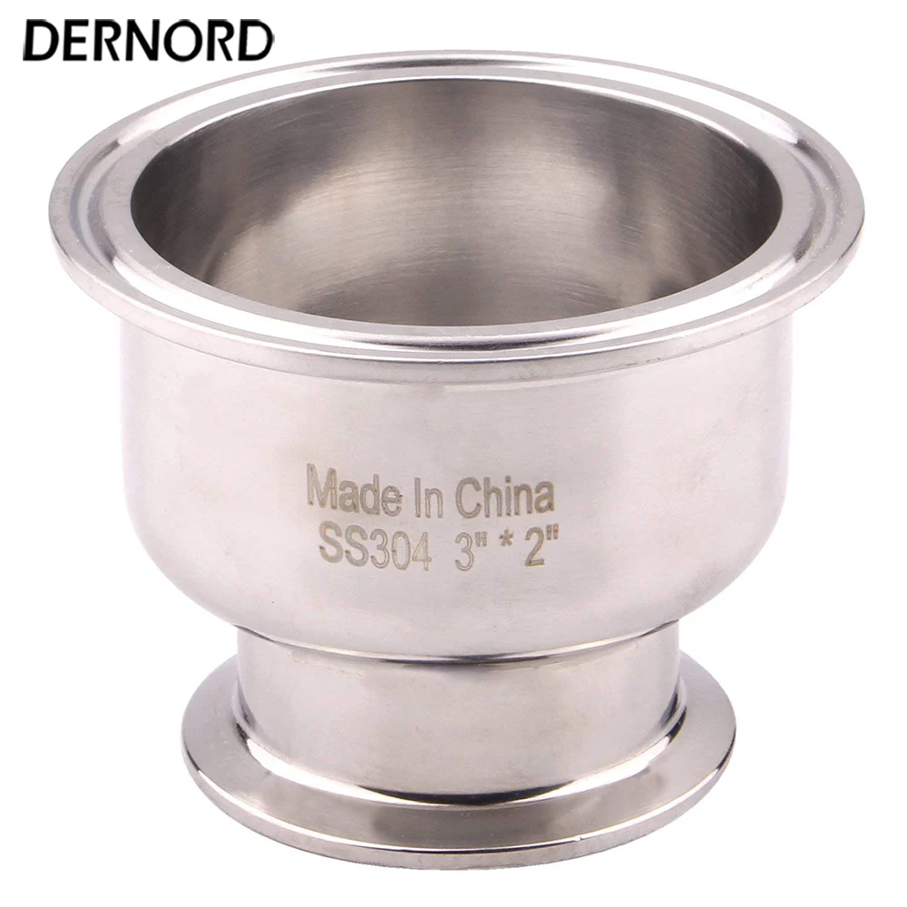 DERNORD 3'' to 2'' Tri Clamp Bowl Reducer, Sanitary Fitting Stainless Steel 304in Pipe Fittings