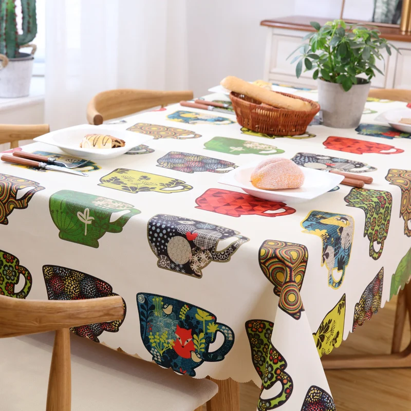 ارتفع الأخضر يترك مفرش طاولة فخور للماء Tafelkleed البلاستيك PVC Oilproof مفارش المائدة الجدول غطاء ديكور المنزل