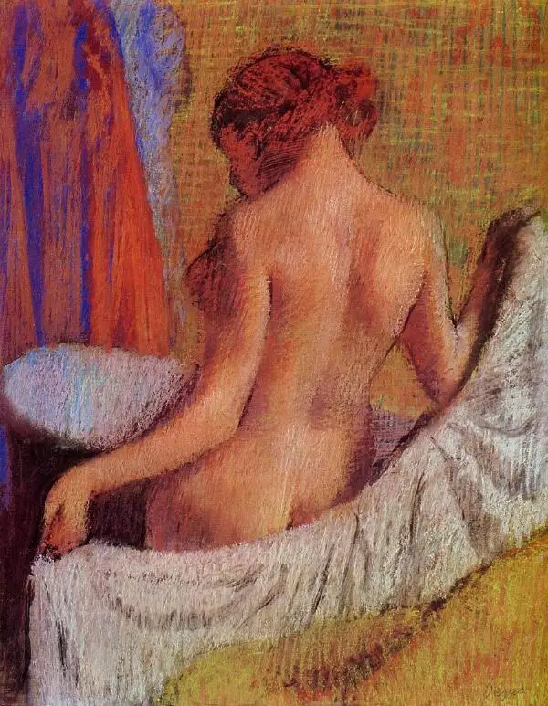 

High quality Oil painting Canvas Reproductions After the Bath (1890-1895) By Edgar Degas hand painted