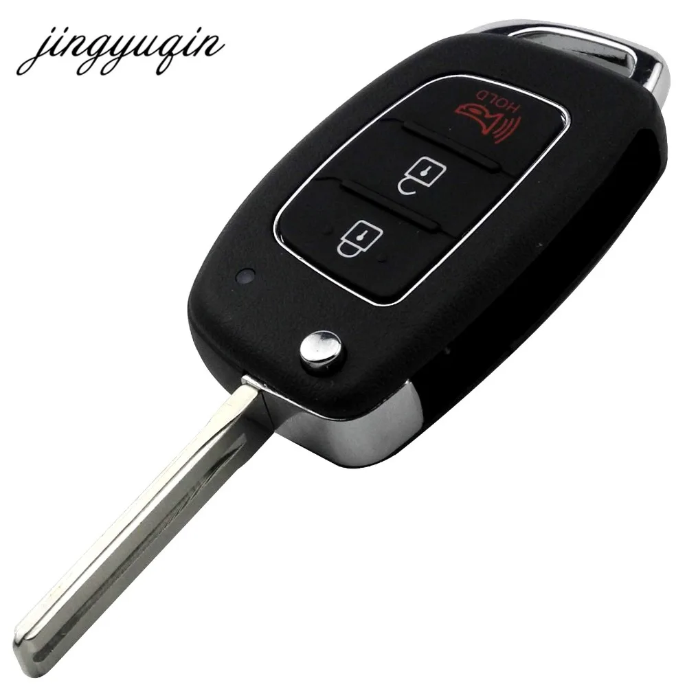 Jingyuqin 10 шт./лот 3/4BTN дистанционный Брелок оболочка для Hyundai HB20 SANTA FE IX35 IX45 Accent I40