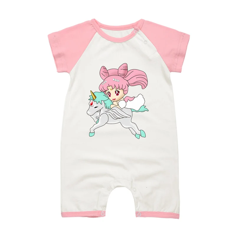 

Newborn Baby Girl 100% Cotton Clothing Set Sailor Moon Summer Short Sleeve Rompers for Babies Girls Clothes Infant Jumpsuits