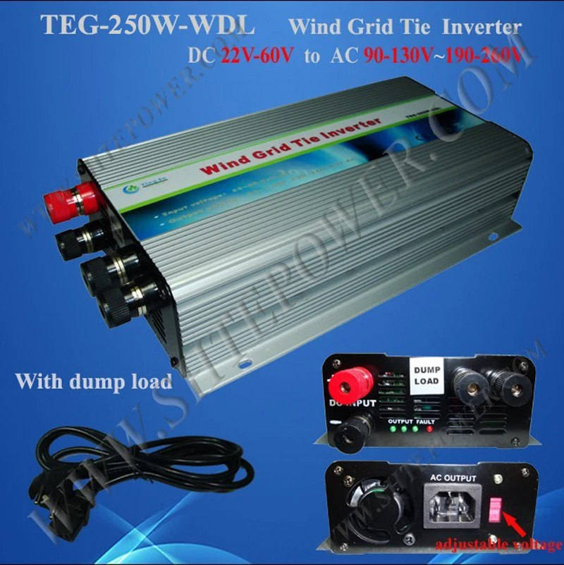 250w grid tie inverter for wind turbine generator 22 60v dc to ac 110v 220v wind grid tie