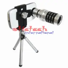 По dhl ИЛИ ems 10 шт. камера телескоп линзы для объектива камеры 12X зум+ крепление Штатив для iPhone для samsung Android телефон