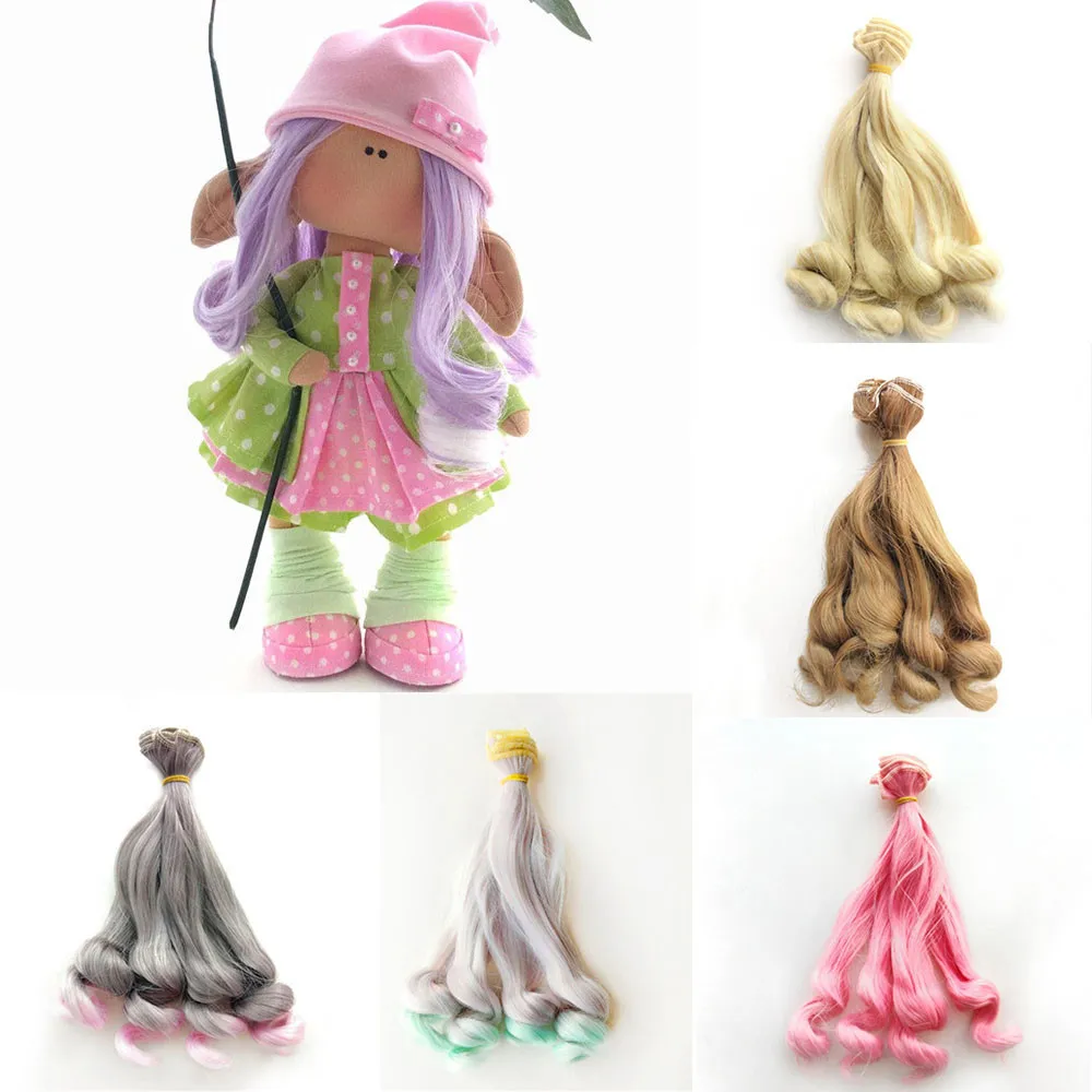 

DIY Handmade Doll Wigs 15cm Heat Resistant Synthetic Fiber Hair Pieces for BJD SD Blyth America All Dolls Hair Extensions