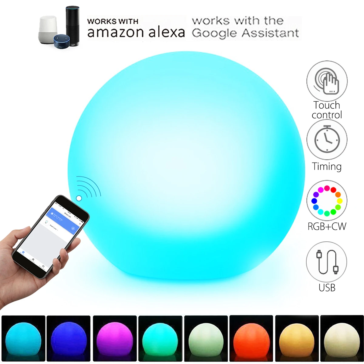 

Smuxi 3W WIFI Smart Table Desk Atmosphere Night Light APP Control For Alexa GOOGLE HOME For Home Room Lighting