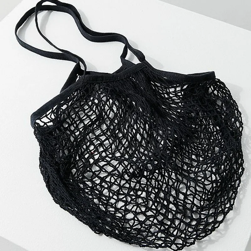 

2018 Net Hollow Out Bucket Bag Ins Korean Fashion Market String Bag Shoulder Carry Mesh Reusable Shopping Grocery Tote Beach Bag