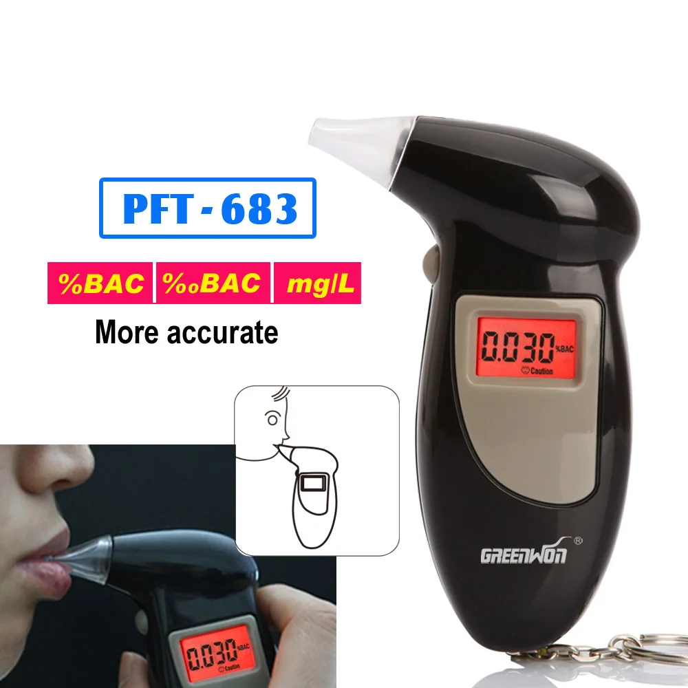 Testador de Álcool Máquina com Bocal Preto Digital Bafômetro Respiração Breathalizer Tester Dispositivo Livre Frete Grátis 2020 Lcd
