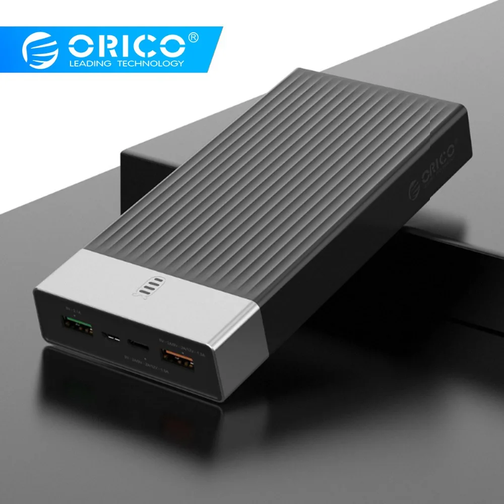 ORICO 10000 mAh/20000 mAh Quick Charge 3 0 power Bank PD 18W Двусторонняя Быстрая зарядка три выхода