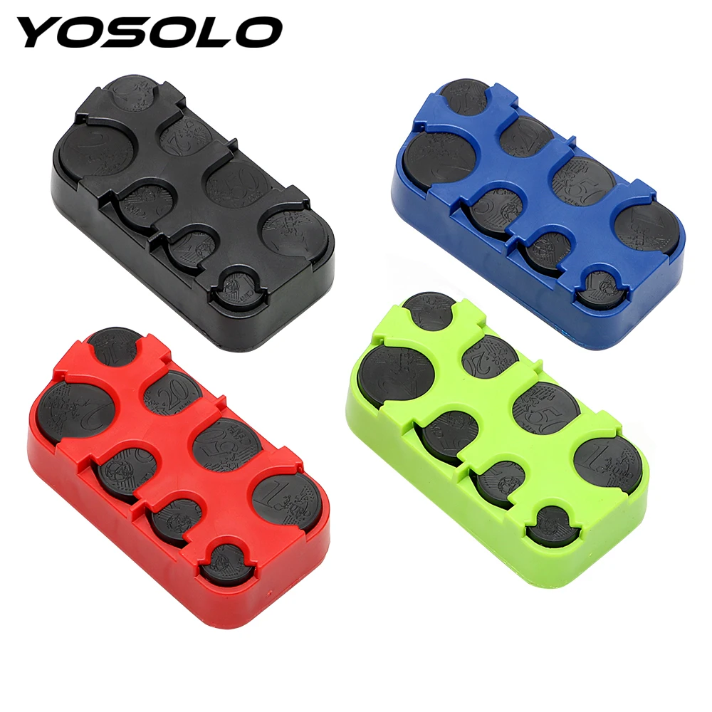 

YOSOLO Plastic Stowing Tidying Car Euro Coin Case Auto Coin Holder Money Container Organizer Storage Box Interior Accessories