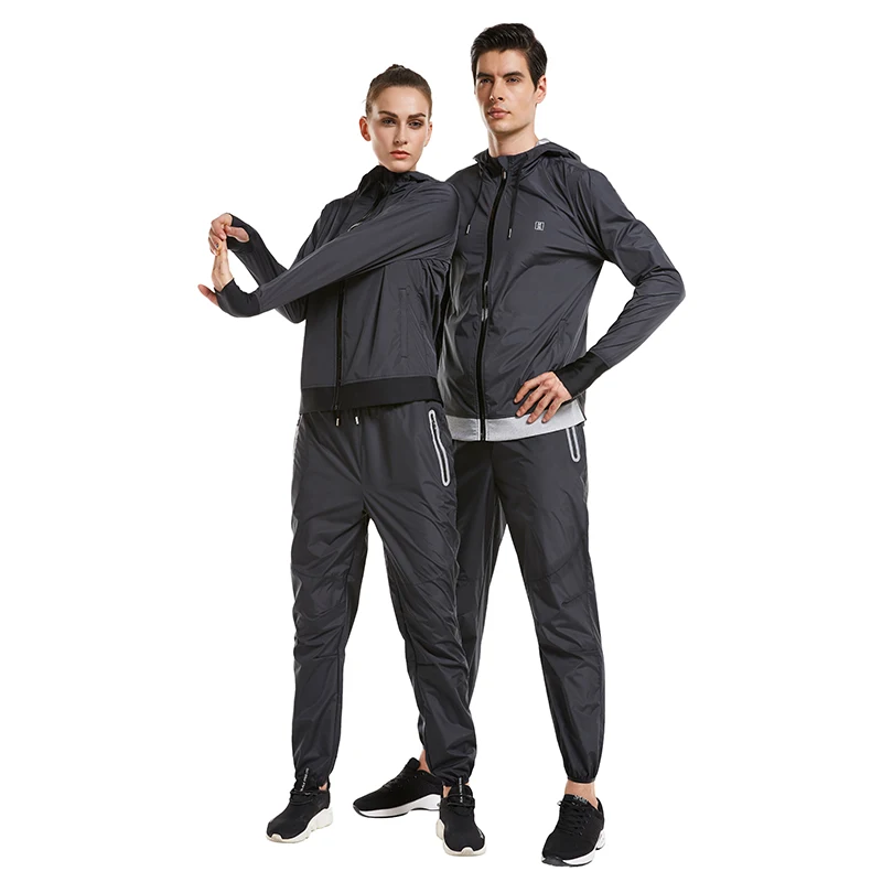 

Sweating Sports Suits Men Women Lovers Gym Clothes Running Jacket Pants Set Lose Weight Slimming Jogging Hot Sweat Sportswear