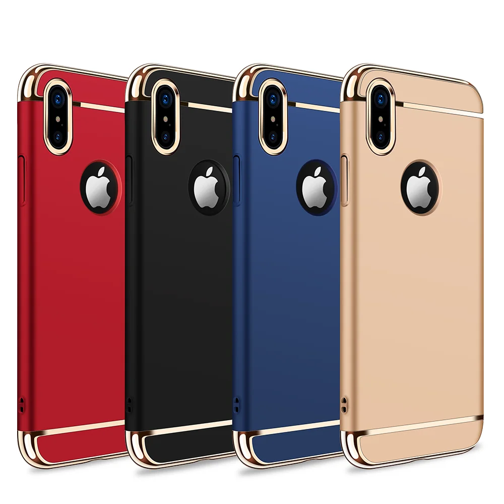 

10pcs/lot Joyroom for Iphone X Ultra Thin Plating Hard Phone Protective Case Matte back Mobile Phone Case Cover for iphone X
