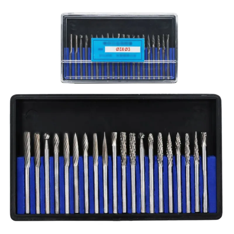 

New 20pcs Shank Tungsten Carbide Milling Cutter Rotary Burr Suit Reamer Hand Tool Cut Set Dremel Rotations Abrasion Accessories