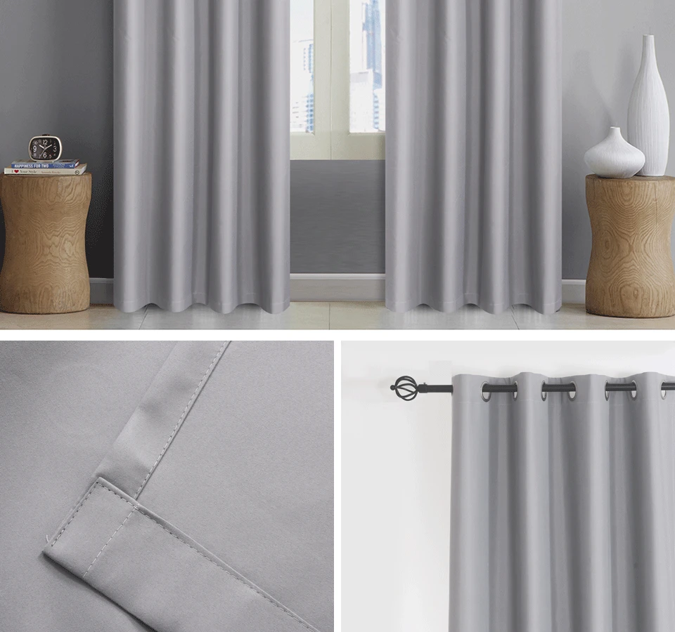 100% Shading Blackout Curtains for Bedroom Thick Touch Feeling Modern Curtains for Living Room Kitchen Treatment Drapes Custom