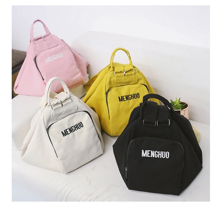 Menghuo Solid Color Multifunctional Bag Canvas Backpack Women Mochila School Bag for Travel Backpacks School Backpack for Girls (40)