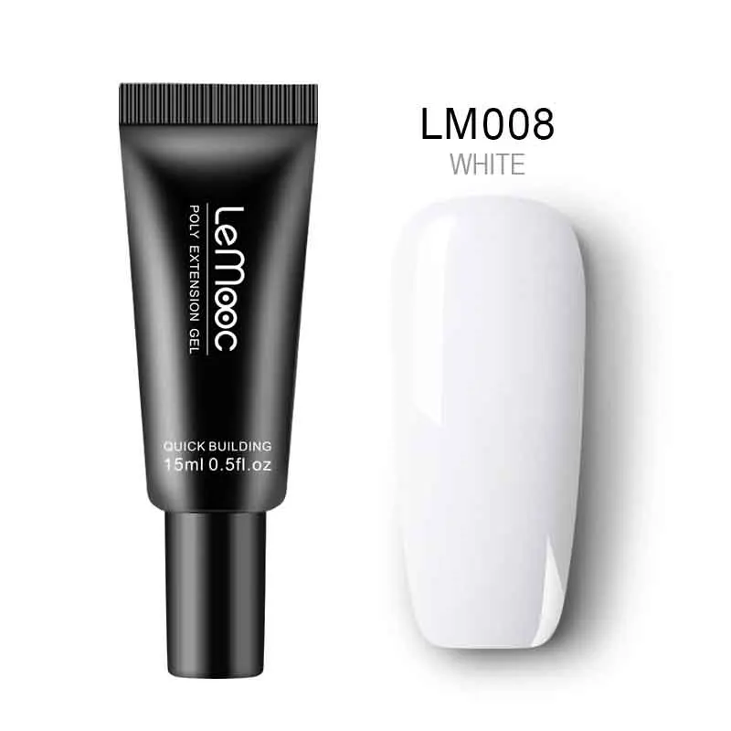 LEMOOC, 20 мл, УФ гель для ногтей, жидкость для выскальзывания, полистроительный раствор, безболезненный акриловый инструмент для наращивания ногтей, Маникюрный Инструмент - Цвет: 15ml poly UV gel 8