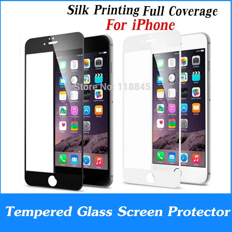 bilder für 100 stücke 2.5D Siebdruck Vollständige Abdeckung Aus Gehärtetem Glas Für iPhone 6 6 s 7 Plus 4,7 ''5,5'' Explosionsgeschützte Displayschutzfolie bilder für 100 stücke 2.5D Siebdruck Vollständige Abdeckung Aus Gehärtetem Glas Für iPhone 6 6 s 7 Plus 4,7 ''5,5'' Explosionsgeschützte Displayschutzfolie
