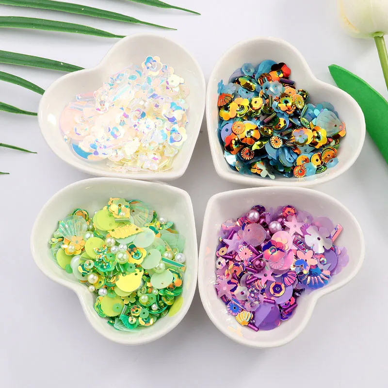 DIY блесток для Craft Mix звезда цветок оболочки листьев формы блестки Lentejuelas жемчуг