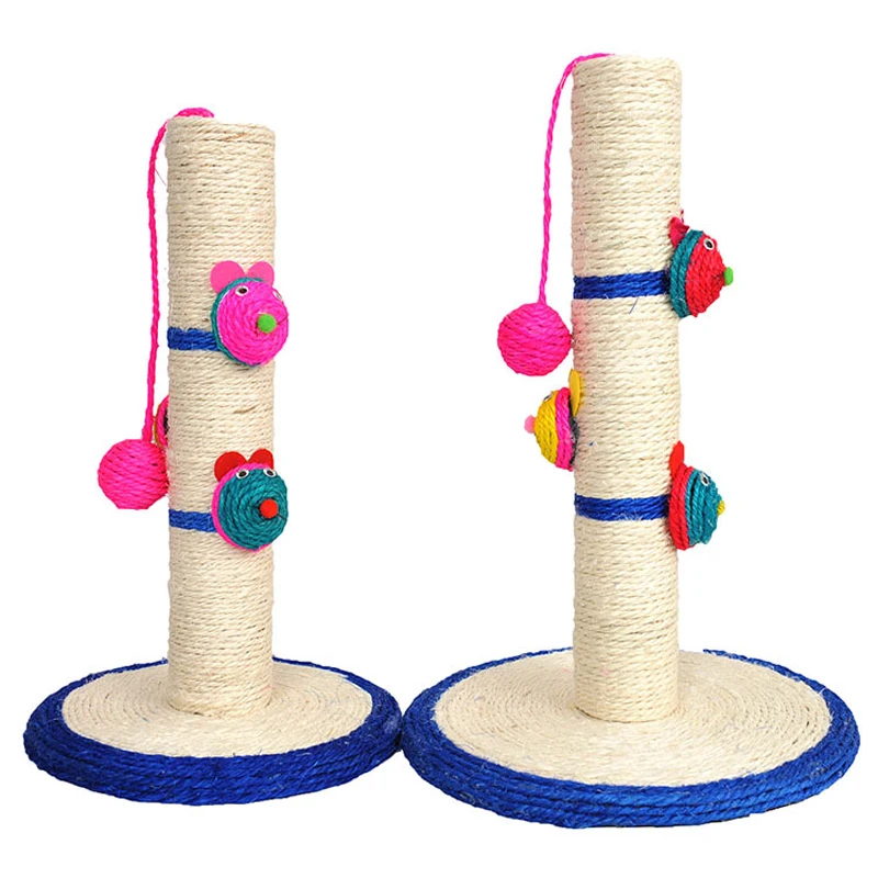 

Pet Cat Toys Interactive Post Scratch Toy Shelves Climbing Frame with Hanging Balls Kitten Scratching Pad for Cat Grinding Paws