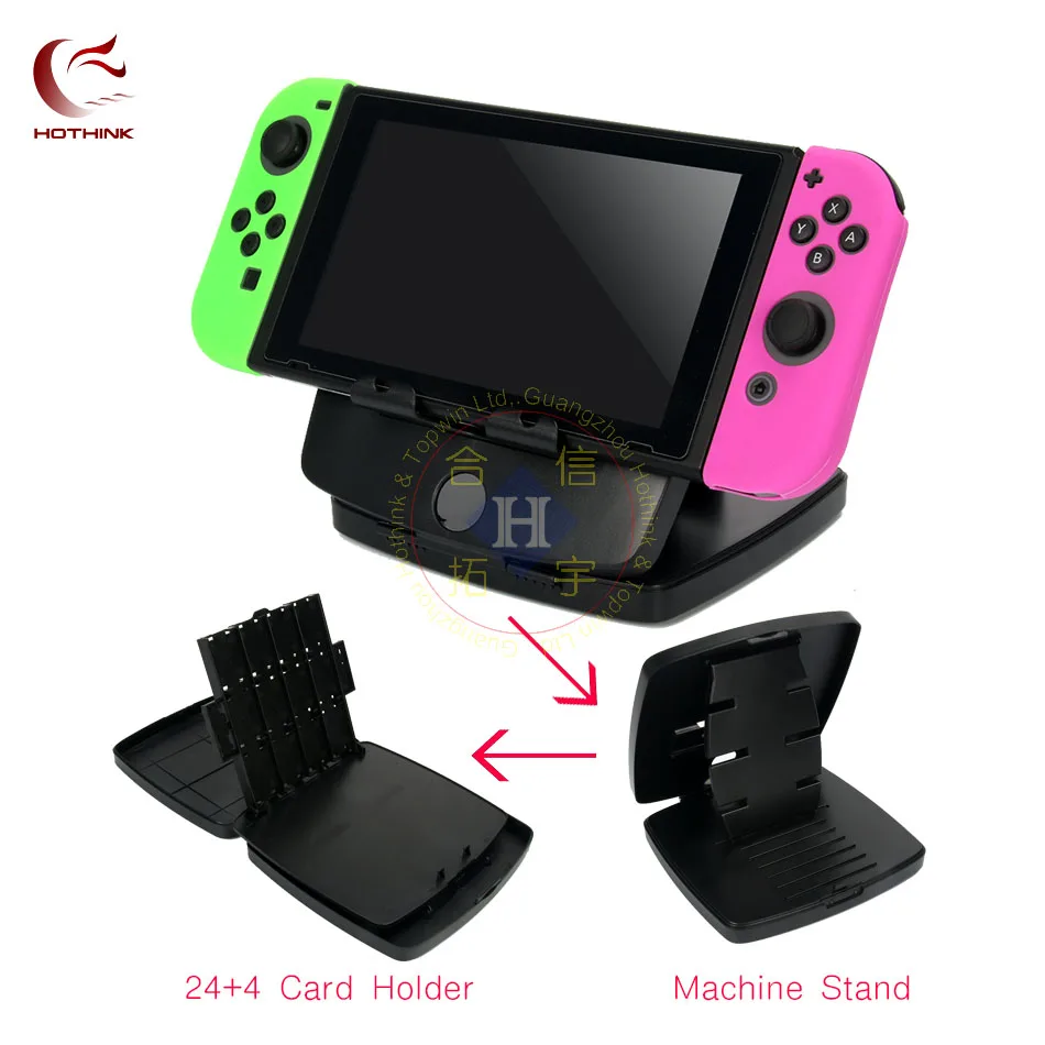 Hothink Многофункциональный Складная подставка с 24 карточная игра и 4 micro держатель для карт для Nintendo переключатель НС NX консоли контроллера