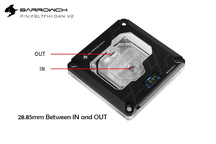 Barrowch водяное FBLTFHI-04N V2 Процессор кулер для Intel 115X X99 X299 температура платформа экран Поддержка синхронизации материнская плата