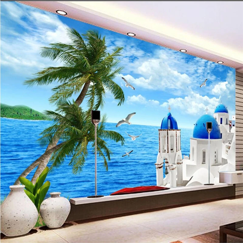 

wellyu papier peint wallpaper for walls 3 d Custom wallpaper Aegean TV backdrop wallpapers for living room wallpapers